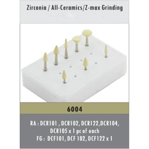 8 Pieces/Box Zirconia All-Ceramics Z-max Grinding Polishing New Zirconia Ceramic Diamond Bur Polisher Kits