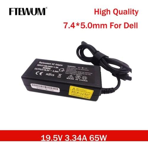 FTEWUM Power Adapter 19.5V 3.34A 65W 7.4*5.0mm AC Laptop Charger For Dell Latitude 2120,2100,2110,D430 D400 D410 For Dell Laptop