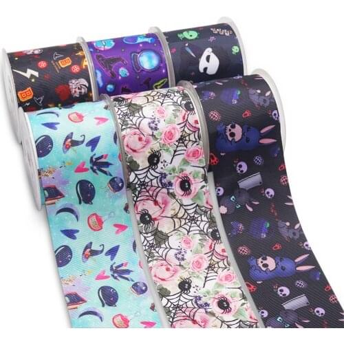Choshim accessories 10 Yards Per Size Holiday Ribbon Printed Grosgrain Ribbon DIY Bow Bag Material 53906
