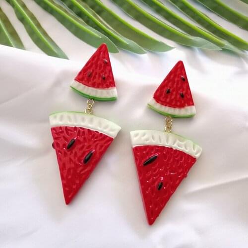 Accessories A4 custom shaped color fruit watermelon semi beautiful youth net red fashionable Earrings