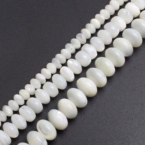Natural Beads White Mother Of Pearl Mop Shell Beads Loose Beads For Jewelry Making Bracelet Necklace 15 inches Diy Jewelry