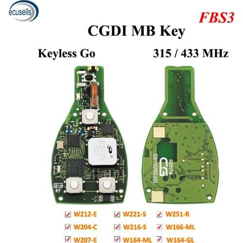 CGDI One Start Keyless Go 315Mhz/433Mhz MB FBS3 Smart Key For Mercedes-Benz W164 W166 W216 W221 W251