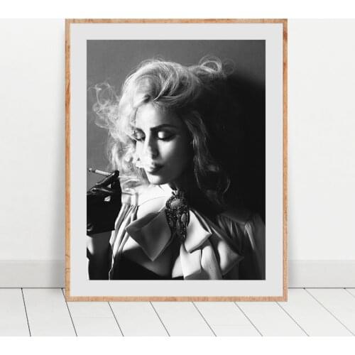 Black and White Madonna Poster Prints , Madonna Smoking Music Photo Art Canvas Painting Scandinave Pictures Home Wall Art Decor