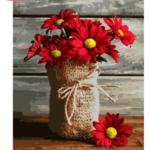 CraftArtGo Painting By Numbers Plant painting On Canvas HandPainted Gift Picture By Number Waterfall Kits Home Decoration