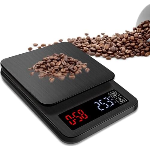Best Quality Electronic Scale 10kg/1g Stainless Steel Mini 5kg/0.1 LED Coffee Timer Kitchen Food Scale