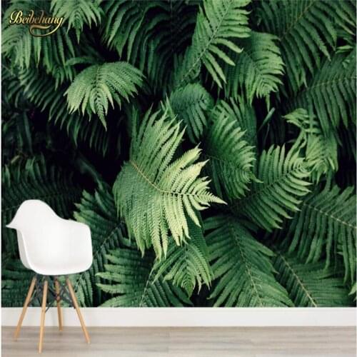 Beibehang Tropical plant fern Photo Wallpaper papel de parede 3D Wall Murals Living Room TV Backdrop Wall Decor wall-paper