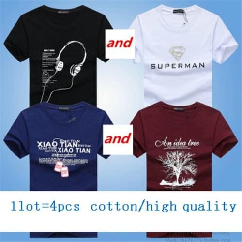 Hot 2020 4Pcs T shirts For Men New Arrival Mens T-Shirts Plus Size Fashion Summer Short Sleeve T Shirts Men Male Tee Shirts