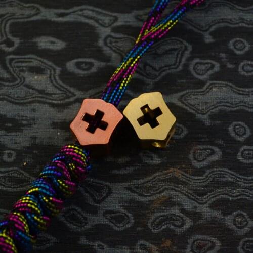 Tools New Knife DIY Knife Brass/copper Lanyard Pendant - Swiss cross Bead (CNC Crafts ) 0.216" inner diameter - 1 piece price
