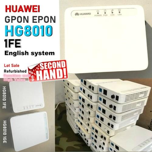10pcs Refurbished HUAWEI HG8010 1FE GPON EPON Terminal ONU Huawei ont FTTH fiberhome Secondhand modem English system ONT