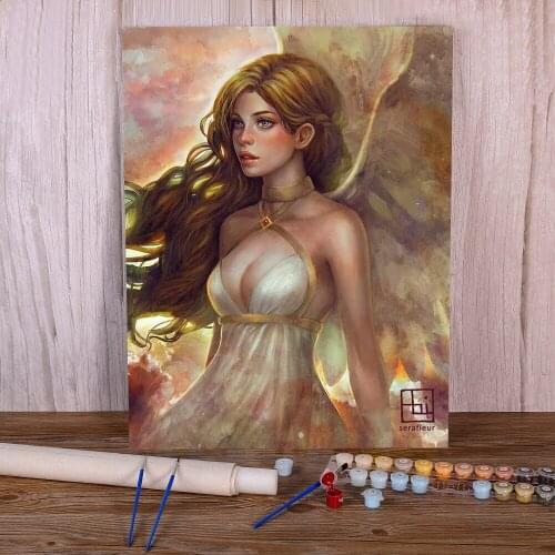 Cartoon Girl Woman Paint By Numbers Kit Acrylic Paints 40*50 Canvas Painting Home Decoration For Children Art