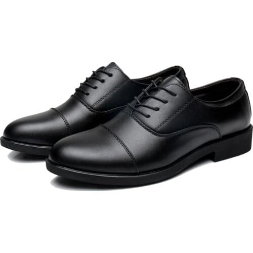 Oxford Mens Dress Shoes Formal Business Lace-up Full Grain Leather Minimalist Shoes for Men 2020 New