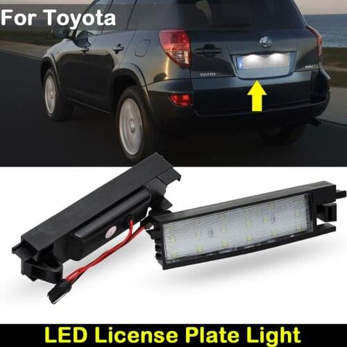 For Toyota RAV4 Aygo Auris II Yaris I IQ VITZ Corolla Scion iM Car Rear white LED license plate light number plate lamp