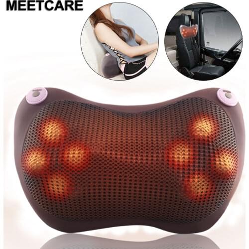 8 Rollers Multi-functional Pillow Neck Back Massage 24V Shoulder Waist Heating Kneading Massager for Big Truck Car and Home