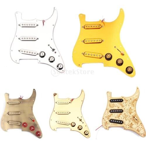 Prewired 3-ply Pickguard Scratchplate SSH 2-single Coil & 1 Dual Coil Pickup w/ Magnets for Fender ST Guitar