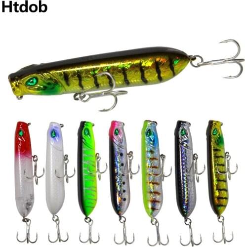Htdob 7pcs Topwater Pencil Fishing Lure Artificial Lure Hard Bait 12.5g/18g Swimbait Tackle for Fishing Popper Bait Fishing Lure