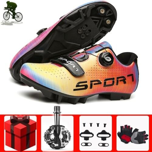 Professional Cycling Shoes Men Sapatilha Ciclismo Mtb Spd Sport Bike Sneakers Colorful Bicycle Breathable Self-locking Bicicleta