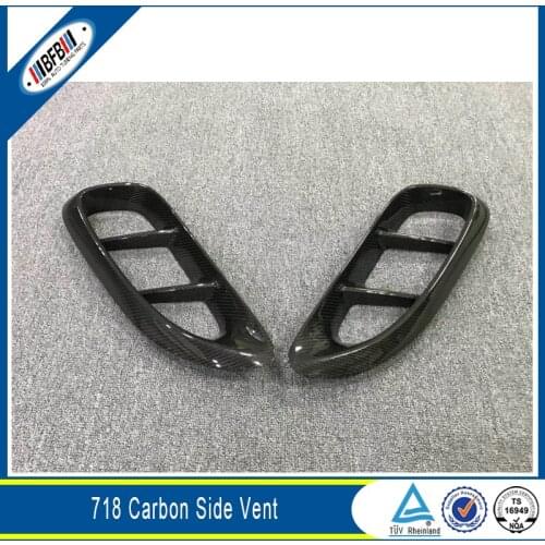 Real Carbon Fiber Side Fender Vent Stick-on Type For 718