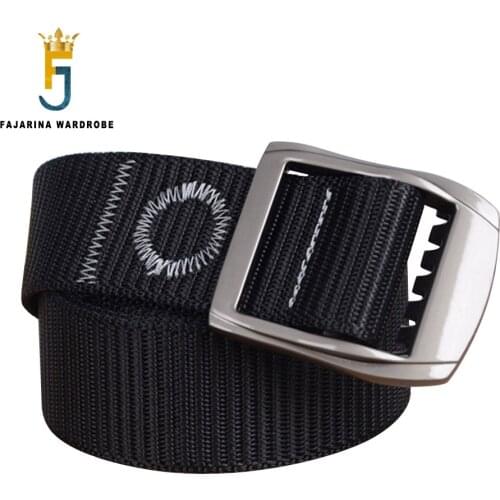 FAJARINA High Quality Mens Style Design Alloy Buckle Casual Styles Fashion Canvas & Nylon Belts 120cm Size 3.2cm Width CBFJ0090