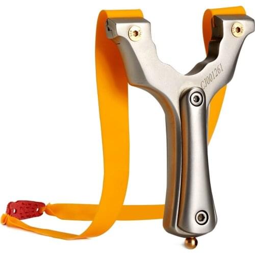 Stainless Steel Hunting Slingshot Powerful Catapult with Rubber Band Outdoor Shooting Slingshot Steel Balls Sport Accessories