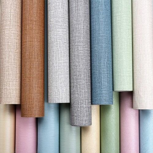 10mx45cm Cloth Pattern Self-adhesive Wallpaper Plain Bedroom Living Room PVC Wallpaper Waterproof Home Decoration Wall Sticker