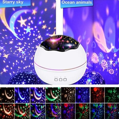 LED Star Sky Projector Night Light Lamp with Timer Rotating for Boys Girls Gifts bedroom decor anime light night lights