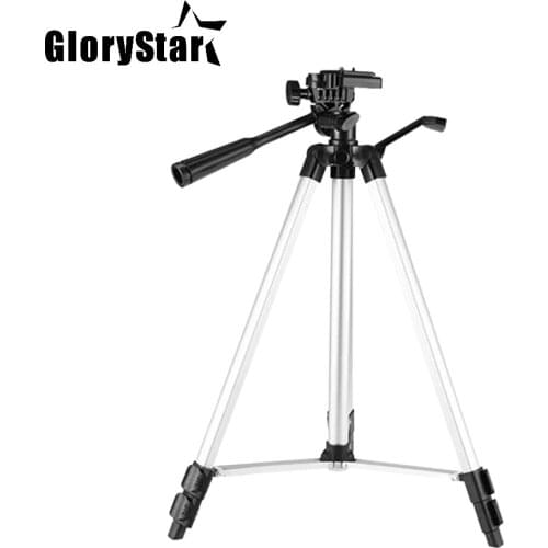 JF-3110 35-130cm Aluminum Alloy Tripod Portable Lightweight Travel 3-sections Stand w/Phone Holder 1/4" Screw Hole