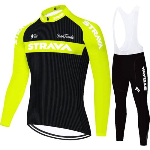 2021 STRAVA cycling jersey set summer spring quick dry bike clothes long sleeve ropa ciclismo 20D badana ciclismo hombre