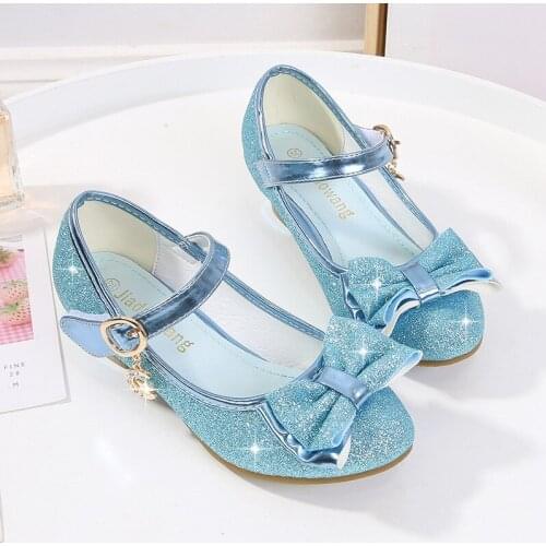 Girls Princess Shoes Girls Crystal Leather Shoes 2021 Summer New Children Single Shoes High-Heeled Shoes Baby Kids Shoes 26-38
