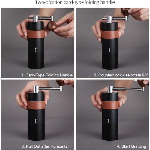 High Quality r Manual Coffee Bean Mill304 Stainless Steel Conical Bur Home Office Outdoor Hand Espresso Coffee Grinder