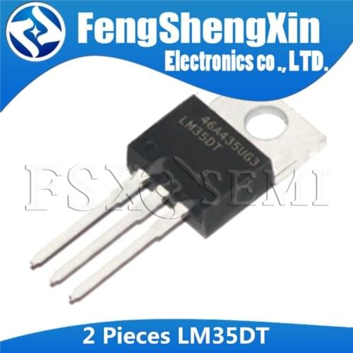 2pcs LM35DT TO220 LM35 TO-220 LM35D Precision Centigrade Temperature Sensors
