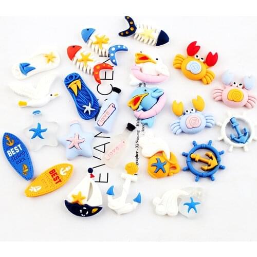 Seaside Holiday Type Jewelry Charms Flat Back Glue Set Cartoon Surfboard Shoes Decoration Croc Jewelry Findings
