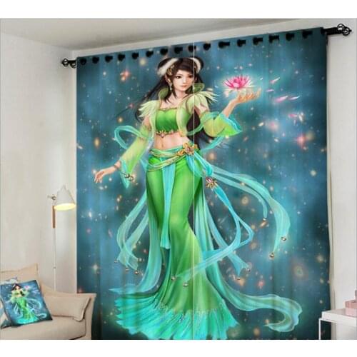 Girl Bedroom Curtains Luxury Blackout 3D Window Curtain living room decorate fairy Cortina Drapes Rideaux Customized pillowcase