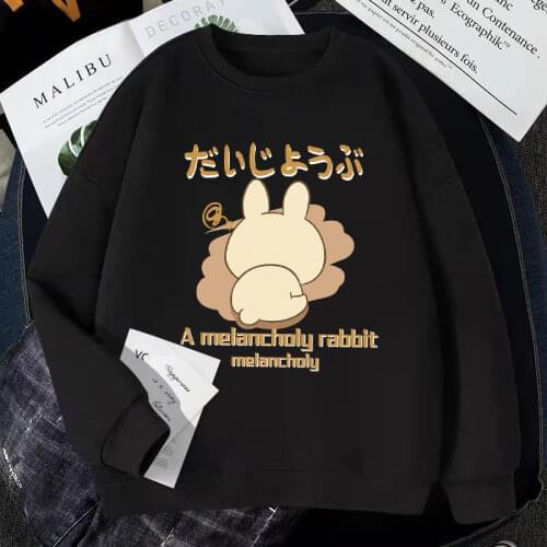 Gothic Cartoon Hip Hop Black Hoodies Women Japanese Funny Punk Oversize Hooded Sweatshirts Autumn Long Sleeve Female Hoodie Tops