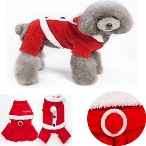 Winter Pet Dog Cotton Clothes Chrismas Puppy Warm Autumn New Year Costumes Jumpsuit Pajamas For Small Medium Dogs Clothing