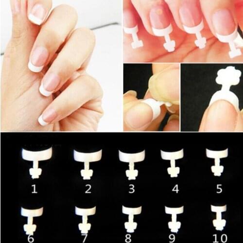 100pcs Crescent Nail French tips Acrylic UV Gel fake nails sticker small tape manicure tools
