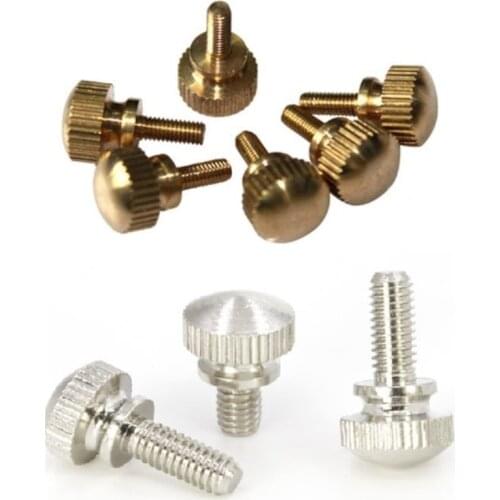 2-5PCS M3 M4 M5 M6 Hand Tighten Brass with nickel Knurled Screws Copper Twist Knurled bolts Computer Chass Bolt Thumb Screw