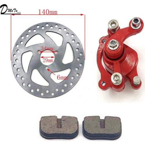49CC Brake Disc Plate Gas Mini Dirt Bike Rear Disc Rear Caliper Kit 140mm and Friction Plate Rotors Electric Scooter ATV
