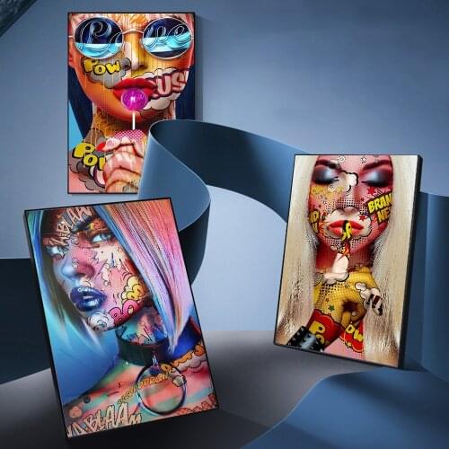 Abstract Modern Tattoo Fashion Girl Graffiti Art Prints Canvas Wall Painting On Poster Pictures For Living Room Home Decoration