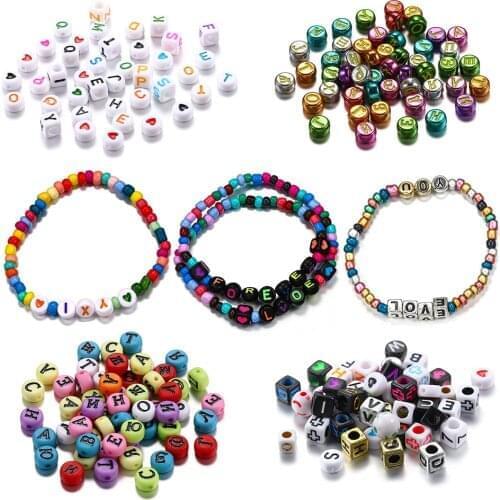 120Pcs/lot Acrylic Round Letter Flat Alphabet Loose Spacer Beads For DIY Bracelet Necklace Jewelry Making Handmade Accessories
