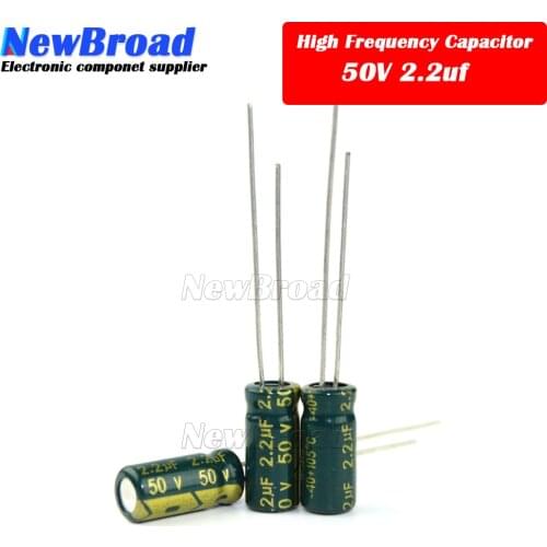 50pcs/lot 2.2UF 50V Aluminum Electrolytic Capacitor 50V2.2UF radial lead 50pcs