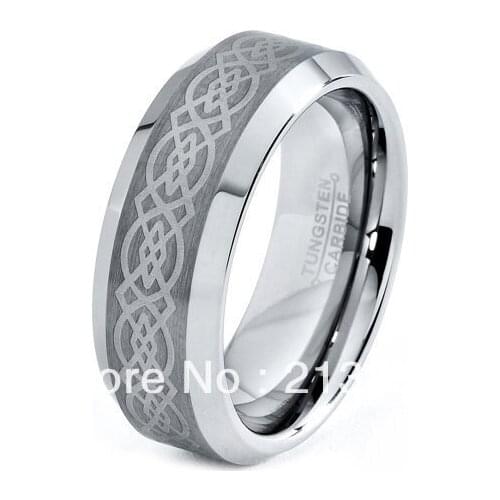 FREE SHIPPING!USA WHOLESALES CHEAP PRICE BRAZIL RUSSIA CANADA UK HOT SELLING 8MM SILVER MATTE BEVEL BRIDALTUNGSTEN WEDDING RING