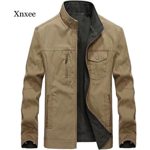 Double-Wear Casual Jacket Men Spring Autumn 100% Cotton Outwear Business Windbreaker Coat Male Size L-5Xl Chaqueta Hombre