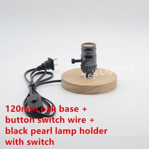 Edison retro oak wooden black switch lamp holder ceiling rose for table lamp decorative lamp led tube light Lighting Accessories