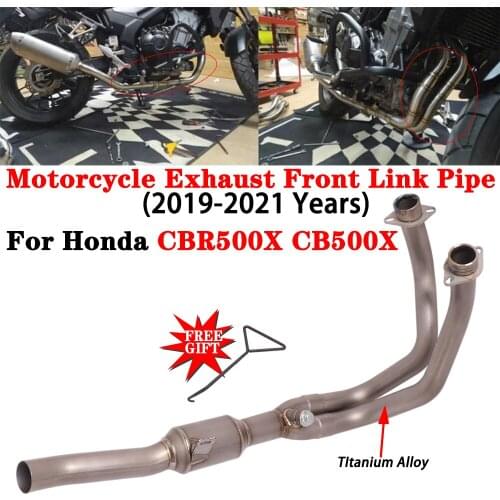 For Honda CB500X CBR500X 2019-2021 Motorcycle Exhaust Front Link Pipe Titanium Alloy Escape Moto Modify Muffler With Catalyst