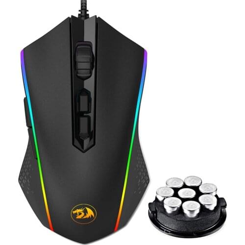 Redragon M710 Gaming Mouse High-Precision Programmable RGB Backlight Modes Tuning Weights 10000 DPI for Laptop gamers