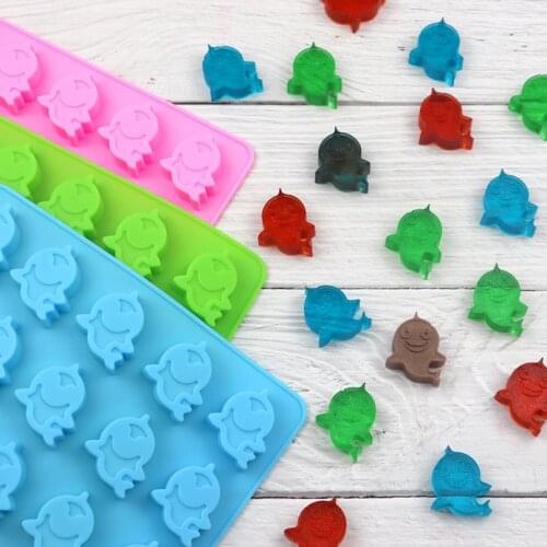 New 25 Holes Shark Candy Mold Silicone Gummy Chocolate Ice Cube Cookie Jelly Mould BPA Free