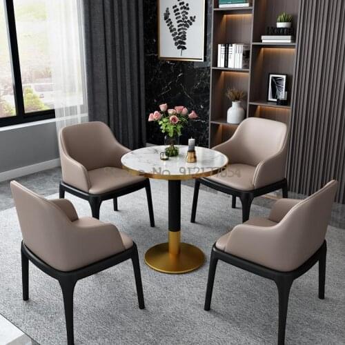 Hotel light luxury dining chair modern minimalist back chair net celebrity negotiation reception nail leather chair makeup home