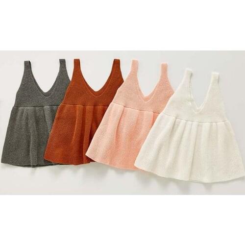 Girl Baby Camisole Dress Autumn Dress Knitted Sweaters Dress Little Girl Clothes Newborn Clothes Princess A-line Dresses