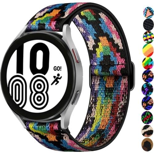 20mm/22mm strap For Samsung Galaxy watch 3/Active 2/46mm/42mm/ Gear S3 Adjustable Elastic Nylon bracelet Huawei GT/2/2E/Pro band