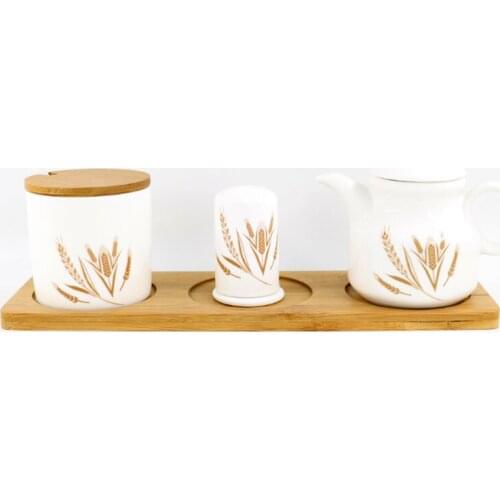 Seasoning Tank Ceramics Soy Sauce Vinegar Pot Condiment Bottles Household Kitchen Supplies Seasoning Box Combination Packages